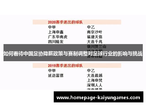 如何看待中国足协降薪政策与赛制调整对足球行业的影响与挑战 如何看待中国足协降薪政策与赛制调整对足球行业的影响与挑战