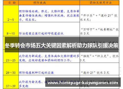 冬季转会市场五大关键因素解析助力球队引援决策